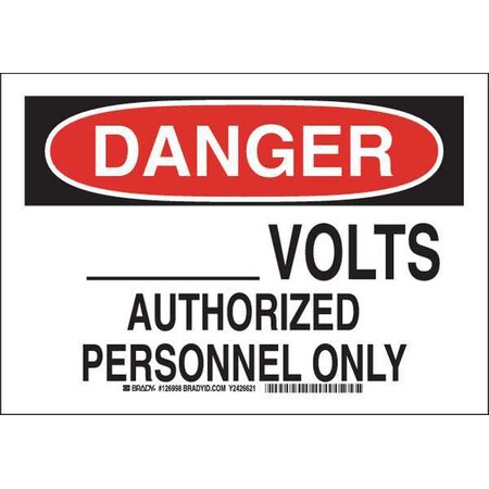 Brady Danger Sign, 7X10, 126998 126998
