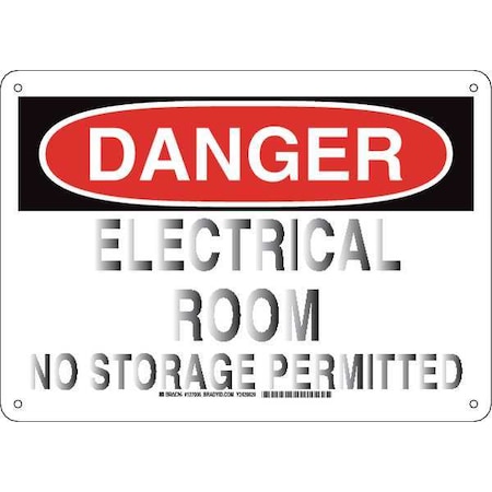 Brady Danger Sign, 10 in Height, 14 in Width, Plastic, Rectangle, English 127006