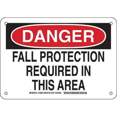 Brady Danger Sign, 7 in Height, 10 in Width, Plastic, Rectangle, English 128695