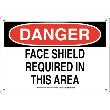 Brady Danger Sign, 10 in Height, 14 in Width, Aluminum, Rectangle, English 128739
