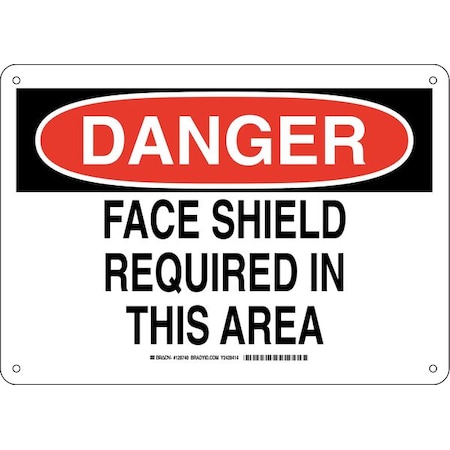 Brady Danger Sign, 10 in Height, 14 in Width, Plastic, Rectangle, English 128740