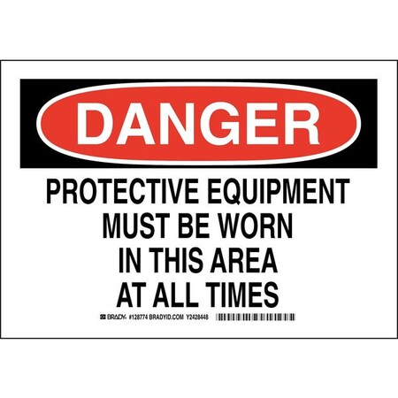 Brady Danger Sign, 7 in Height, 10 in Width, Polyester, Rectangle, English 128774