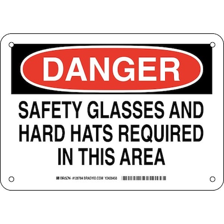 Brady Danger Sign, 7 in Height, 10 in Width, Aluminum, Rectangle, English 128784