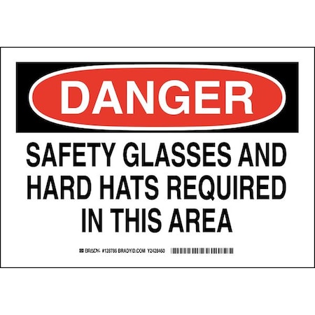 Brady Danger Sign, 7 in Height, 10 in Width, Polyester, Rectangle, English 128786