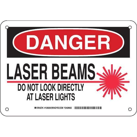 Brady Danger Sign, 7 in H, 10 in W, Aluminum, Rectangle, 129258 129258
