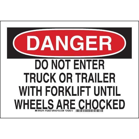 Brady Danger Sign, 7" H, 10" W, Polyester, Rectangle, English, 129521 129521
