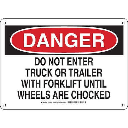 Brady Danger Sign, 10" H, 14" W, Aluminum, Rectangle, English, 129522 129522