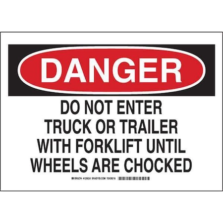 Brady Danger Sign, 10" H, 14" W, Polyester, Rectangle, English, 129524 129524