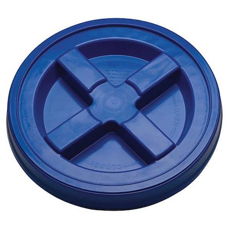 ZORO SELECT Plastic Pail Lid, Dia 12-3/8 In, Blue GA5B