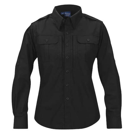 Propper Tactical Shirt, 35% Cotton Ripstop, 65% Polyester, Zipper, 5 Pocket(s), Black, S F530550001S