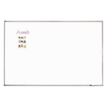 Acco Dry Erase Board, Porcelain, 48 in, 120 in, Aluminum Frame, White PPA410