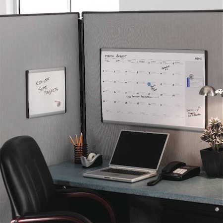 Acco Dry Erase Board, Steel, 14 in, 11 in, Aluminum/Plastic Frame, White ARC1411