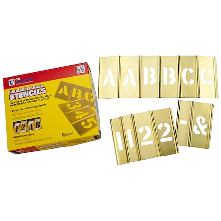 C.H. Hanson 1/2 Inch 77Pc Stencil Set, Combination Set, Brass, 77 Pieces 10106