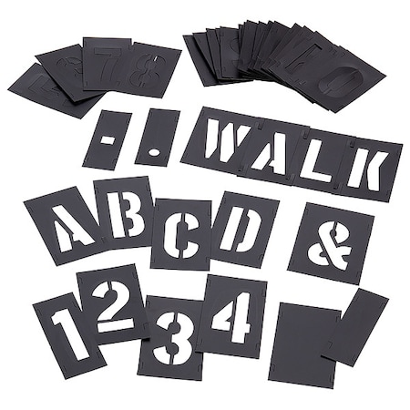 C.H. Hanson Stencil Set, Combination Set, Gothic Font, PVC, 46 Pieces 10192