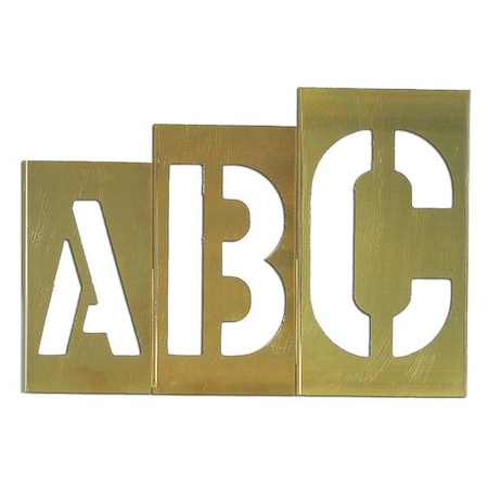C.H. Hanson 33 Piece Brass Stencil Letter Set, Letter Set, Brass, 33 Pieces 10167