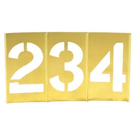 C.H. Hanson Stencil Number 1 12, Number Set, Brass, 13 Pieces 101621