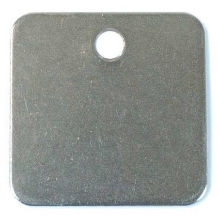 C.H. Hanson 2 Square Stainless Steel Tags Pk100, Steel, 2 in H x 2 in W, 2 in Dia., Silver, Square, 100 PK 41463