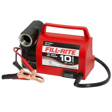 Fill-Rite Fuel Transfer Pump, 12V DC, 10 gpm Max. Flow Rate , 1/5 HP, Cast Iron, 3/4 in Inlet FR1612