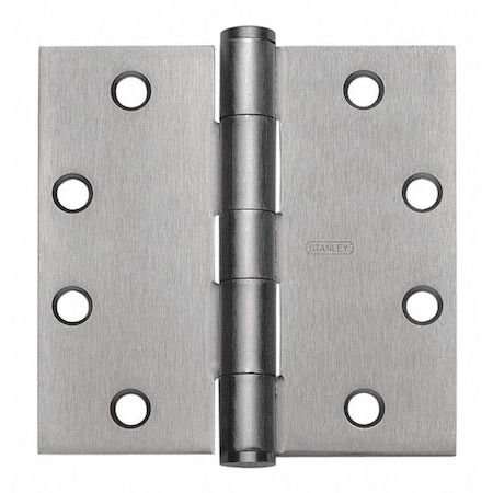 Best Door and Butt Hinge, Steel, Full Mortise Mounting, 1 1/2 in Leaf W x 4 in Leaf H, Satin Nickel F1794X4FMSTDWTDOORHINGE15STL