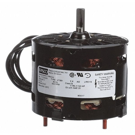 Fasco HVAC 3.3 In Motor, 1/115 HP, 208-240V, CCW D107
