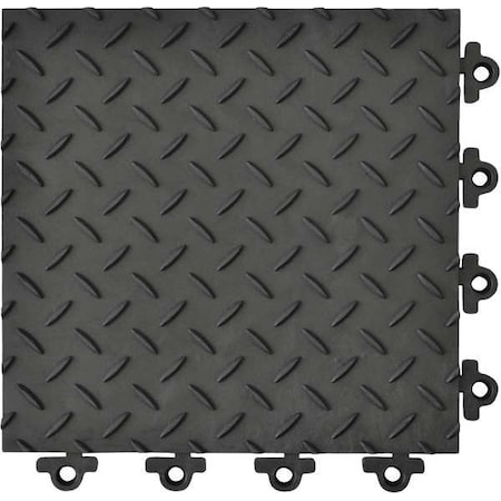 Notrax Interlocking Antifatigue Mat Tile, 12 in W x PVC, Black 621STL12BL