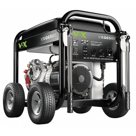 Powerboss Portable Generator, Gasoline, 6500 Rated, 8125 Surge, Recoil Start, 54.2/27.1 A 30557