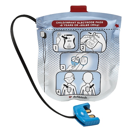 Defibtech Pediatric Electrode Pads, 7 In. L, PR DDP-2002