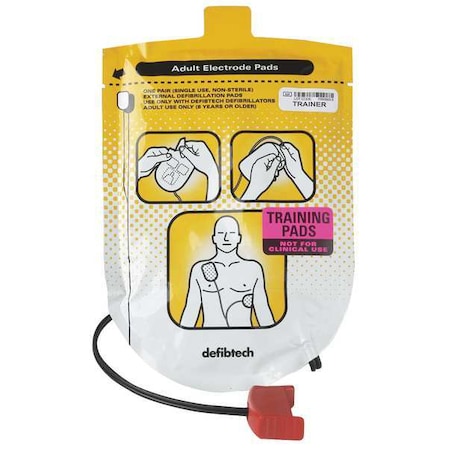 Defibtech Adult Training Electrode Pads, 12 In. L DDP-101TR