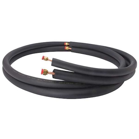 Streamline Liquid & Suction Refrigerant Line Set, 50 ft L, 1/4 in OD Liquid Line, 3/8 in OD Suction Line, Flare 40620500B3B6