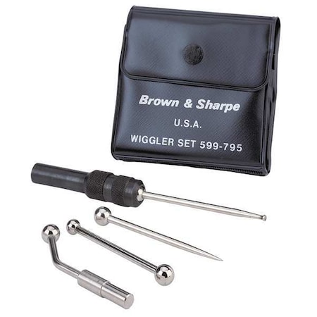 Tesa Brown & Sharpe Wiggler Set, Disc.100, Ball 1/4, Shank 1/4 599-795