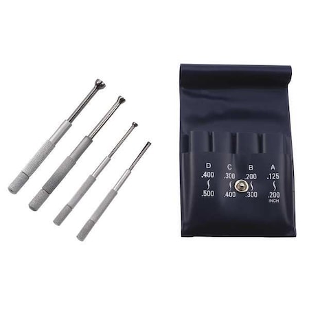 Tesa Brown & Sharpe Small Hole Gage Set, 0.125 to 0.500", 5" D 599-596
