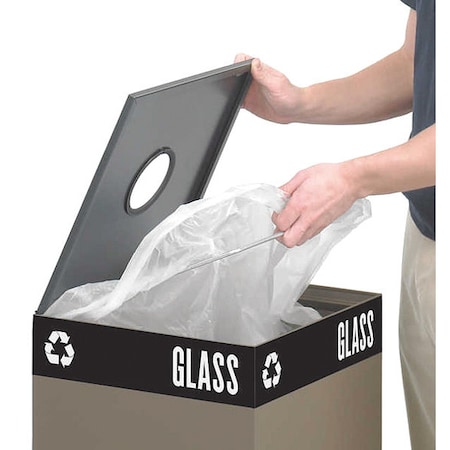 Safco Public Square Square Trash Can, Brown, Heavy Gauge Steel, 15-1/4" Dia 2982BR