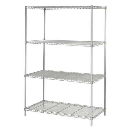 Safco Wire Shelving Unit, 24"D x 48"W x 72"H, Gray 5294GR