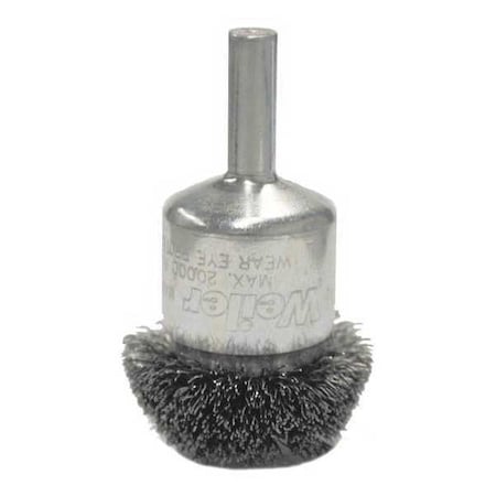 Weiler 1-1/2" Circular Flared Crimped Wire End Brush .008" SS Fill 10046