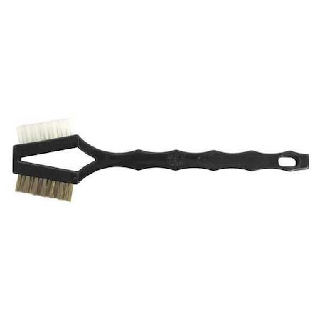 Weiler Double Sided V-Shape Scratch Brush .006 Brass & .016 White Nylon Block 44731