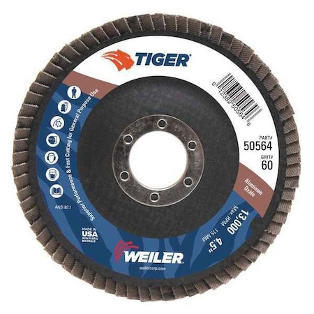 Weiler 4-1/2In. Tiger Disc Abrasive Flap Disc 50564
