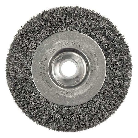 Weiler 4" Narrow Face Crimped Wire Wheel .0118" Steel 5/8"-1/2" Arbr Hole, PK2 00135