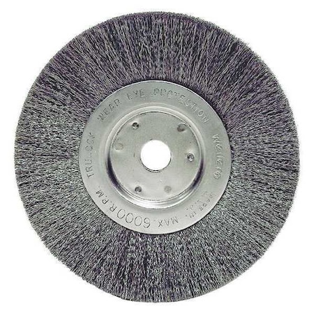 Weiler 6" Narrow Face Crimped Wire Wheel .0104" Steel 5/8"-1/2" Arbr Hole 01055