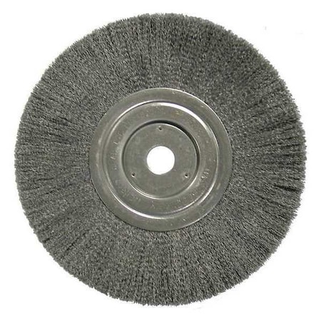 Weiler 8" Narrow Face Crimped Wire Wheel .014" Steel Fill 3/4" Arbor Hole 01178