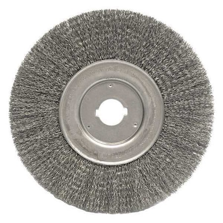 Weiler 10" Narrow Face Crimped Wire Wheel .014" Steel Fill 1-1/4" Arbor Hole 01259
