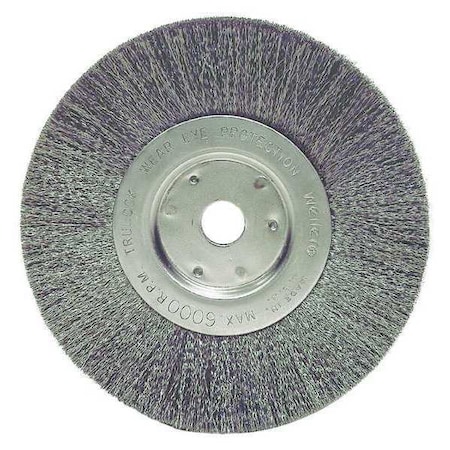 Weiler 6" Narrow Face Crimped Wire Wheel .0104" SS Fill 5/8"-1/2" Arbor Hole 01695