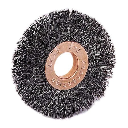Weiler 2-1/2" Small Dia Crimped Wire Wheel .0118" Steel 1/2"-3/8" Arbr Hole 15513