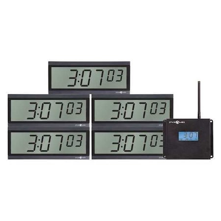 Pyramid Wireless Synchronized LCD Clock, Digital WSCBLCD-5