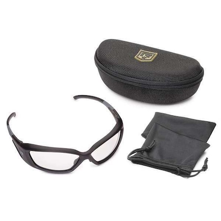 Revision Military Safety Glasses, Anti-Fog & Anti-Scratch, Clear Lens, Black Frame 4-0491-0016