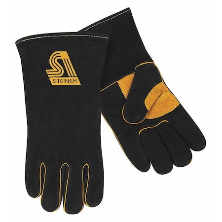 Steiner B-Series Welding Gloves, Gauntlet Cuff, Wing Thumb, Premium Cowhide, L, 1 PR 2619B-L