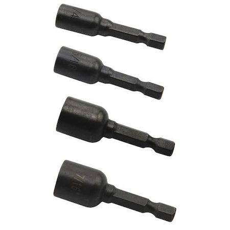 Westward NutDriverSet, 1/4", 5/16", 3/8", 7/16"Hex 38RV62
