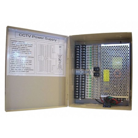 Securitytronix Camera Power Supply, 18 Camera Inputs ST-PBX18DC12V10A