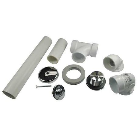 Ab&A Bath Waste & Overflow, PVC with Push eN Lift Stopper 60350