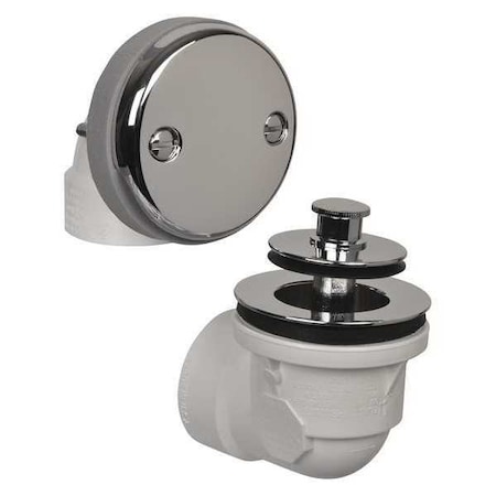 Ab&A Bath Waste & Overflow, PVC with Push eN Lift Stopper 60352