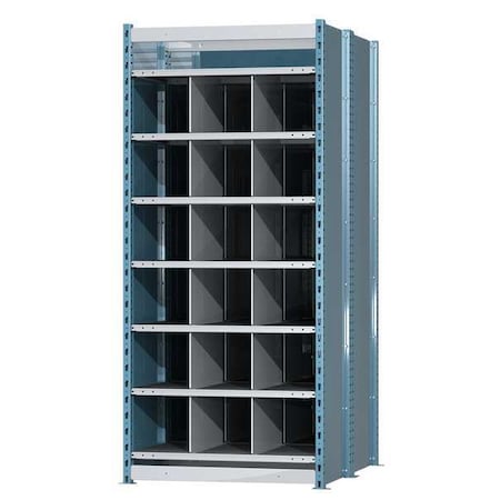Hallowell Starter Pigeonhole Bin Unit, 36 in W x 48 in D x 87 in H, 18 Compartments, Blue/Gray, Steel HDB18-48PB
